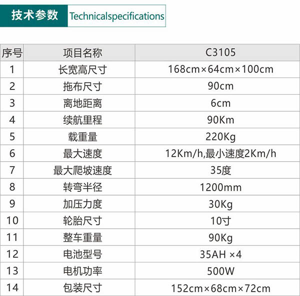 电动青铜峡尘推车C3105